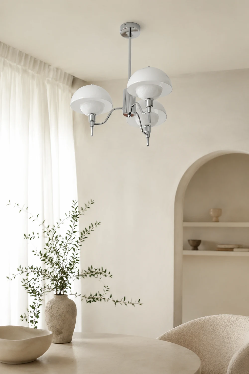 French White Cream Mushroom Chandelier - Lumpaz