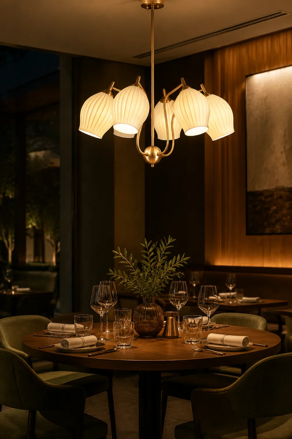 Modern Ceramics Flower shaped Warm Chandelier - Lumpaz