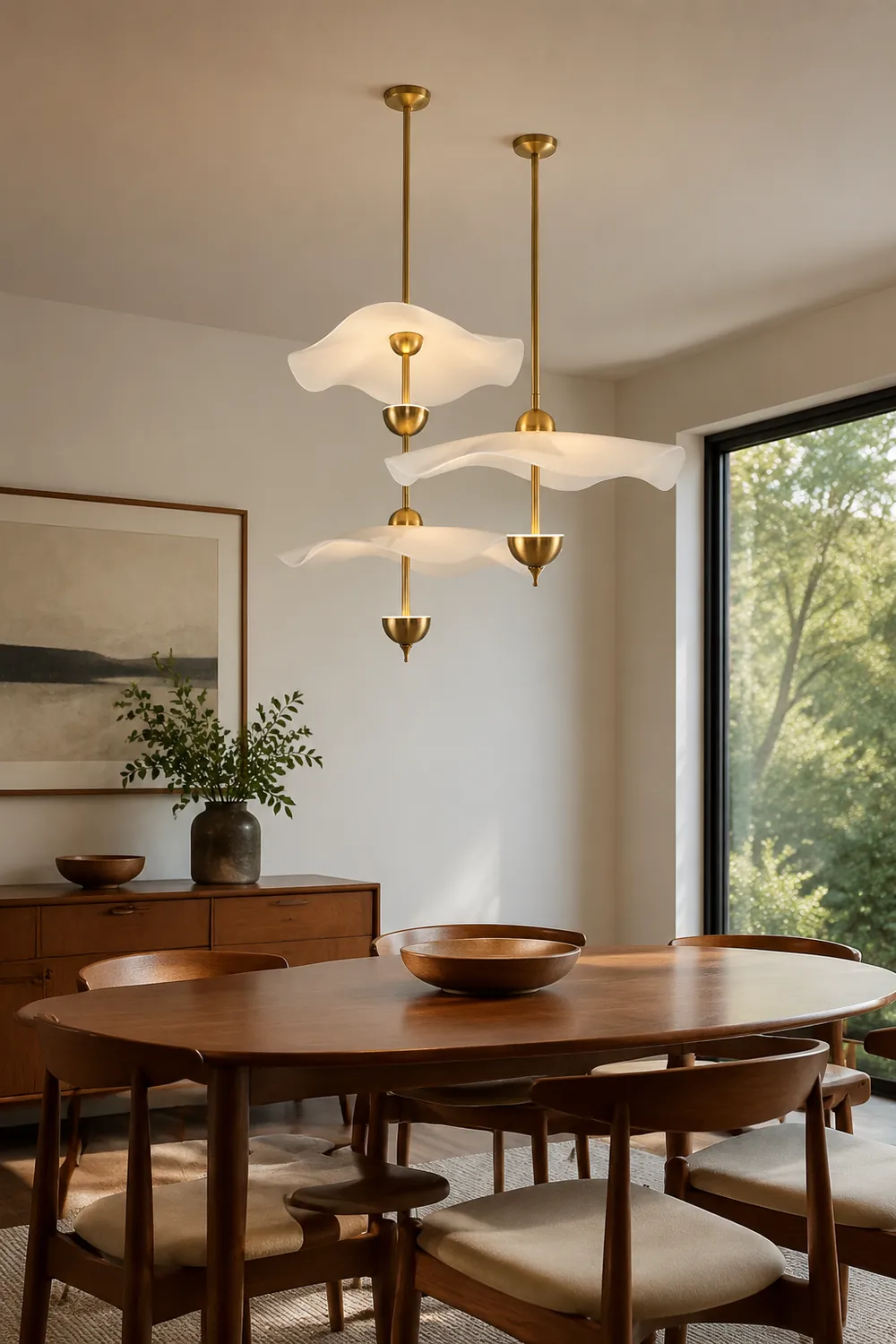 Art Deco Gold Metal Lotus Led Light Fixtures Chandeliers - Lumpaz