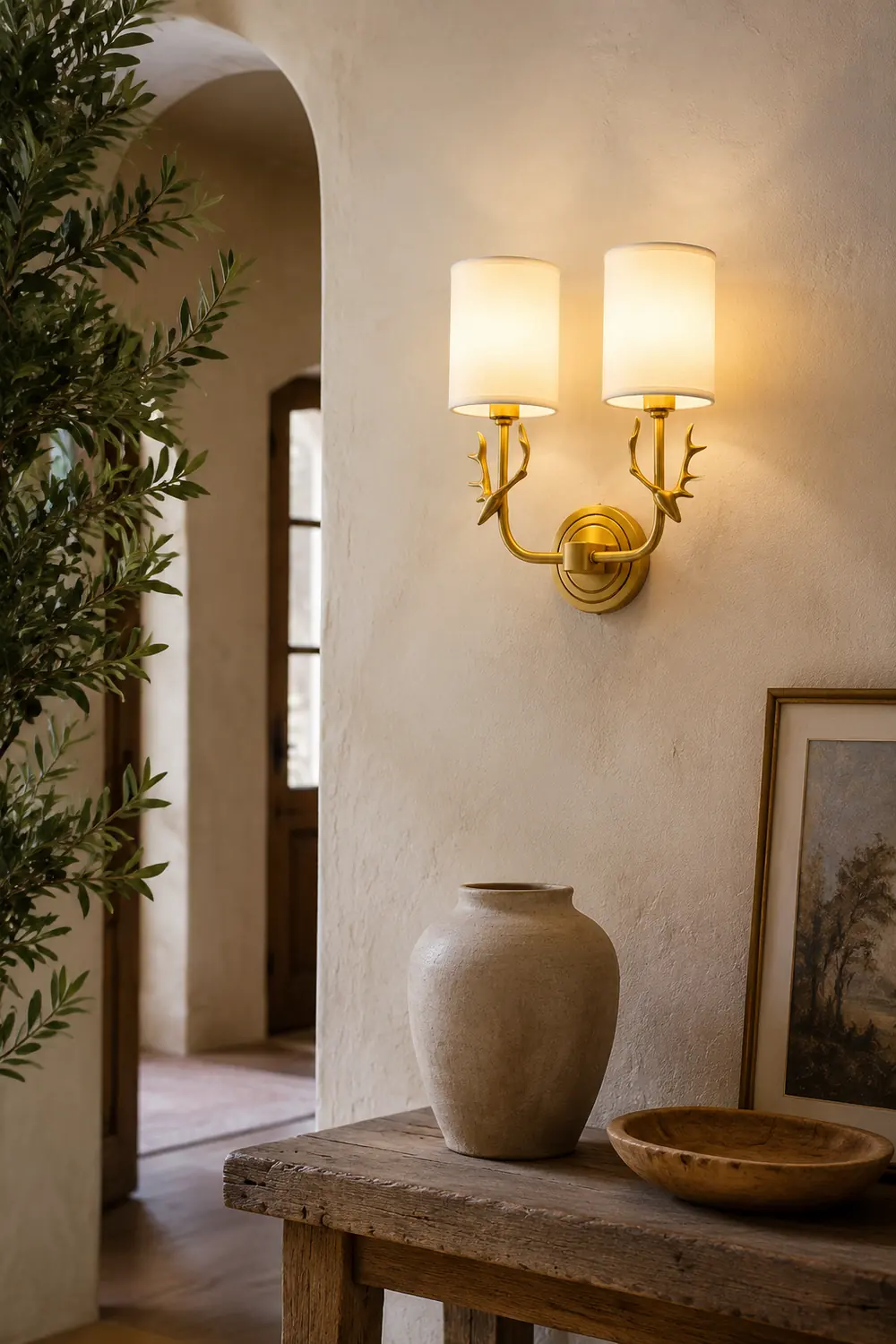 Brass Deer Head Wall Light - Lumpaz