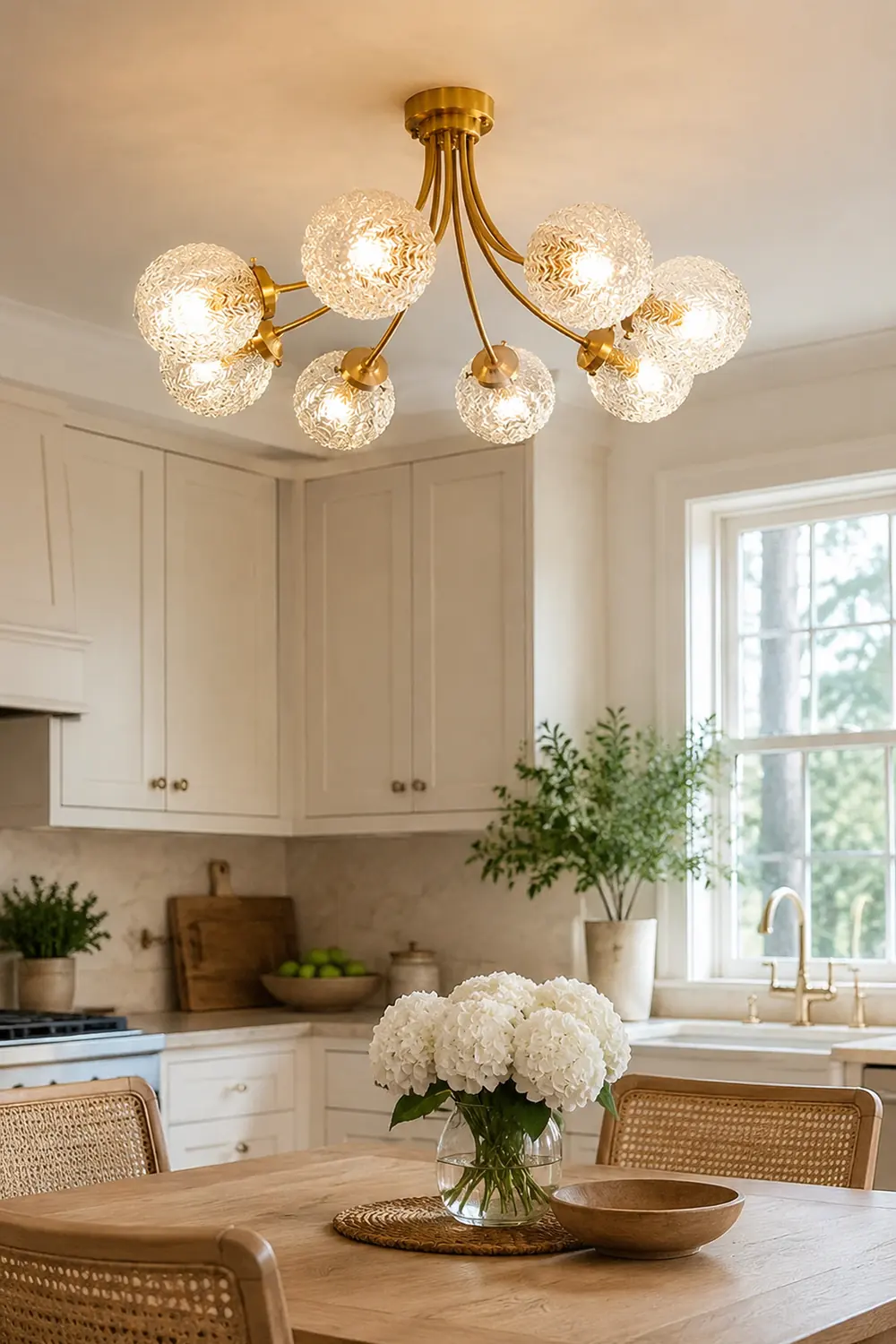 Mid Century Circle Metal Chandelier For Living Room - Lumpaz