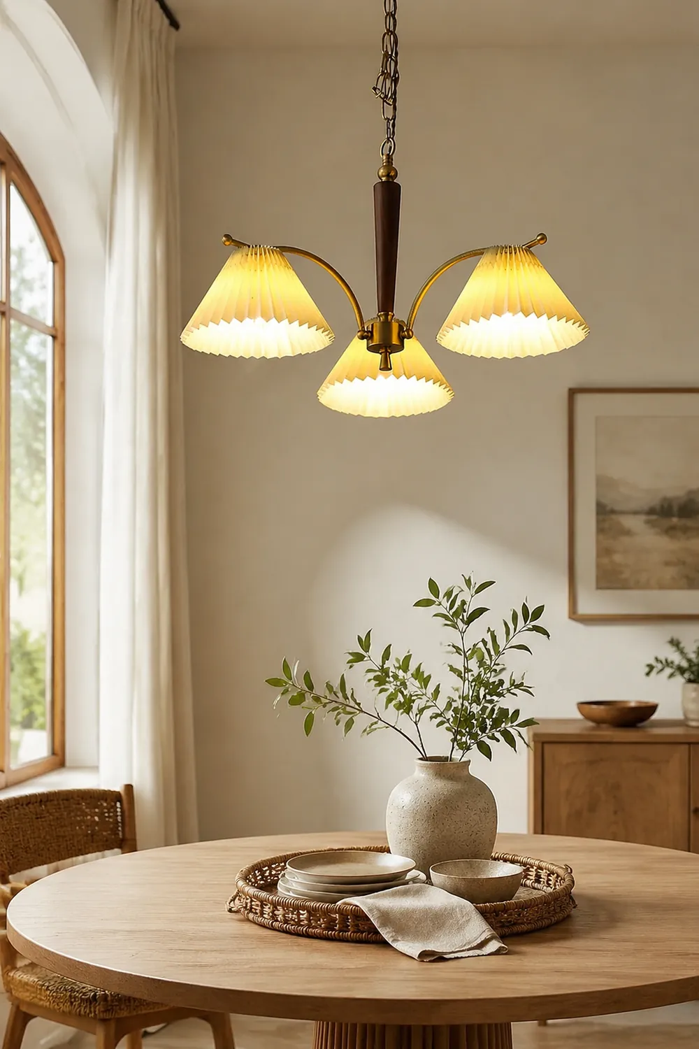 Decoration Pleated Lampshade Dining Room Chandelier Light - Lumpaz