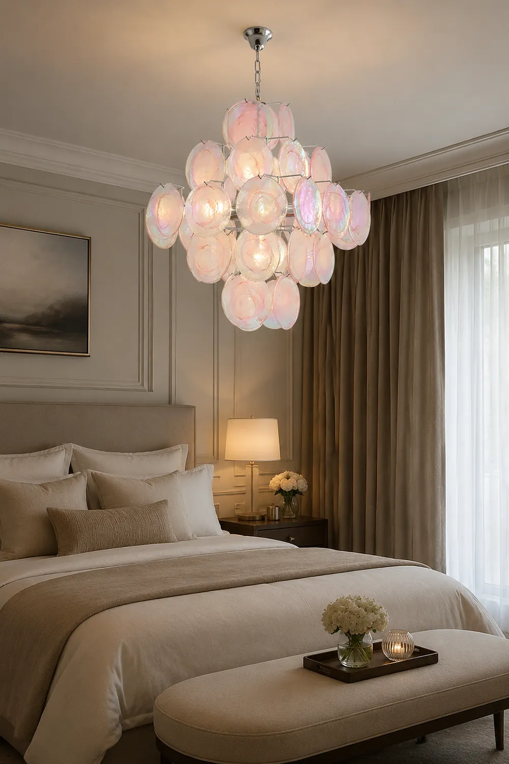 Pink Murano Glass Chandelier for Living Room - Lumpaz