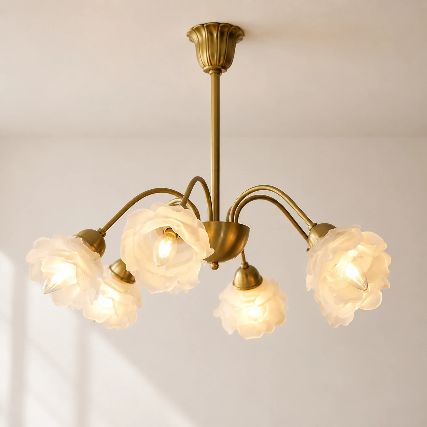 Modern French Retro Copper White Chandelier - Lumpaz