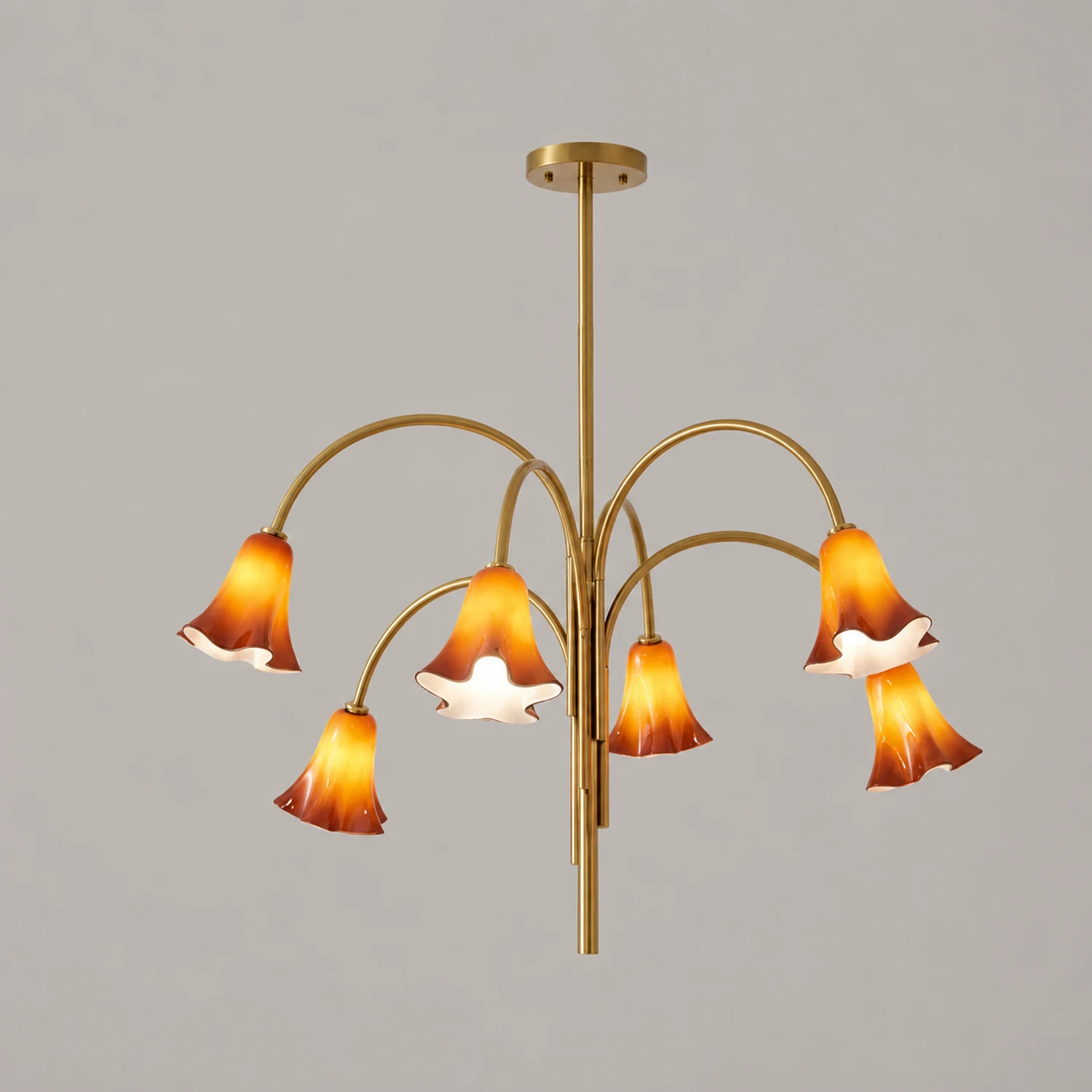 French Vintage Glass Flower Bedroom Chandelier Bauhaus Chandeliers - Lumpaz