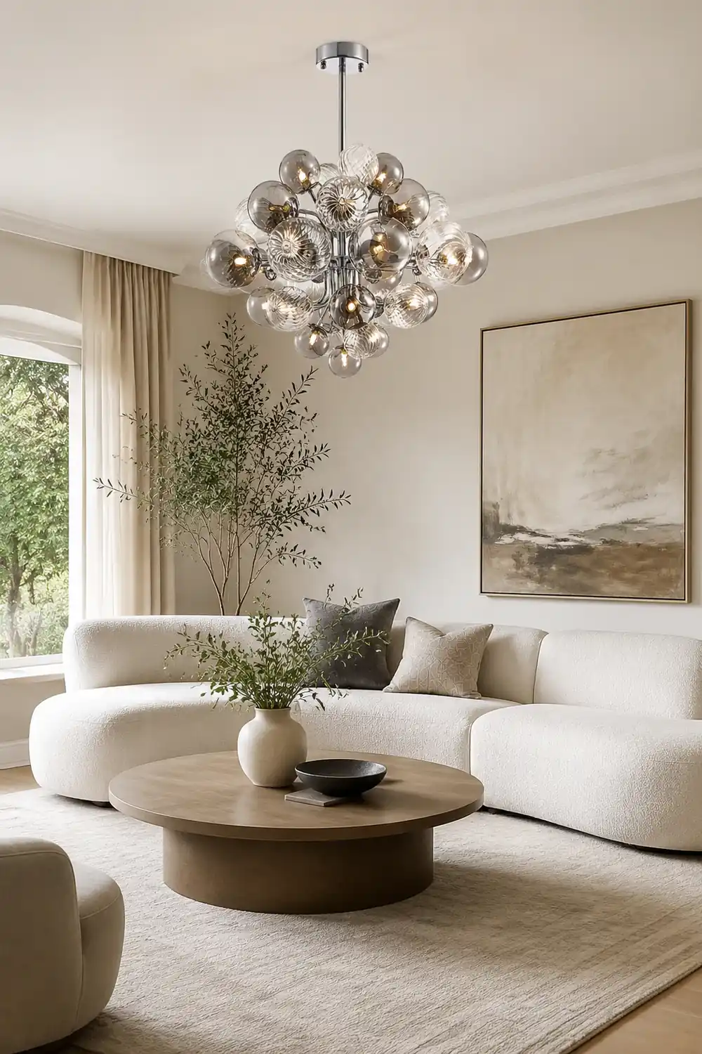 Contemporary Designer Cluster Bubble Glass Chandelier - Lumpaz