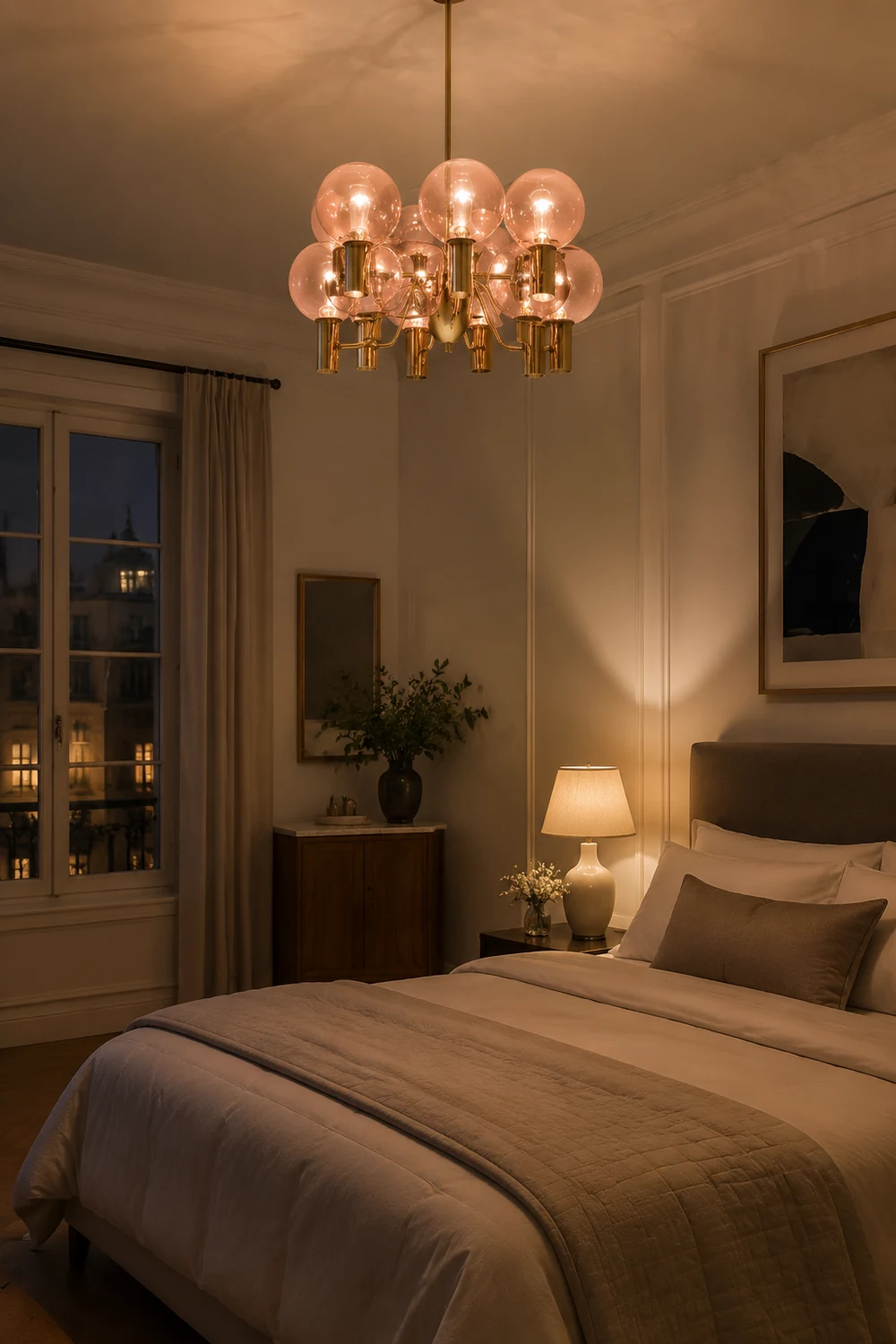 Contemporary Pink Glass 12-Bulb Decorative Chandelier - Lumpaz