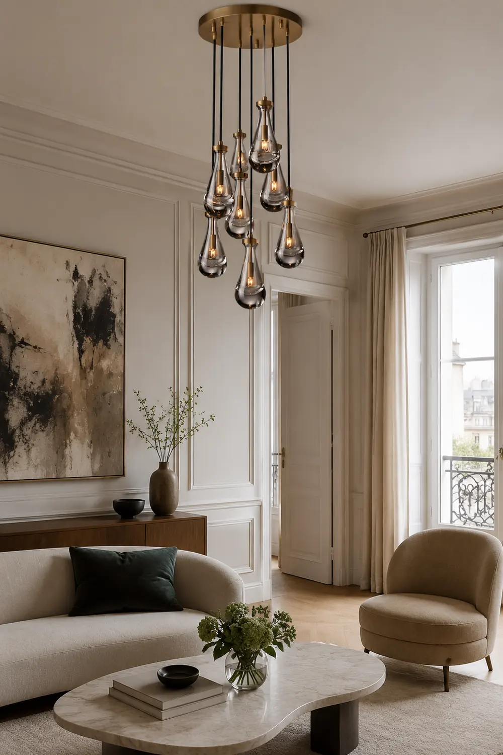 Modern Art Deco Raindrop Chandelier - Lumpaz