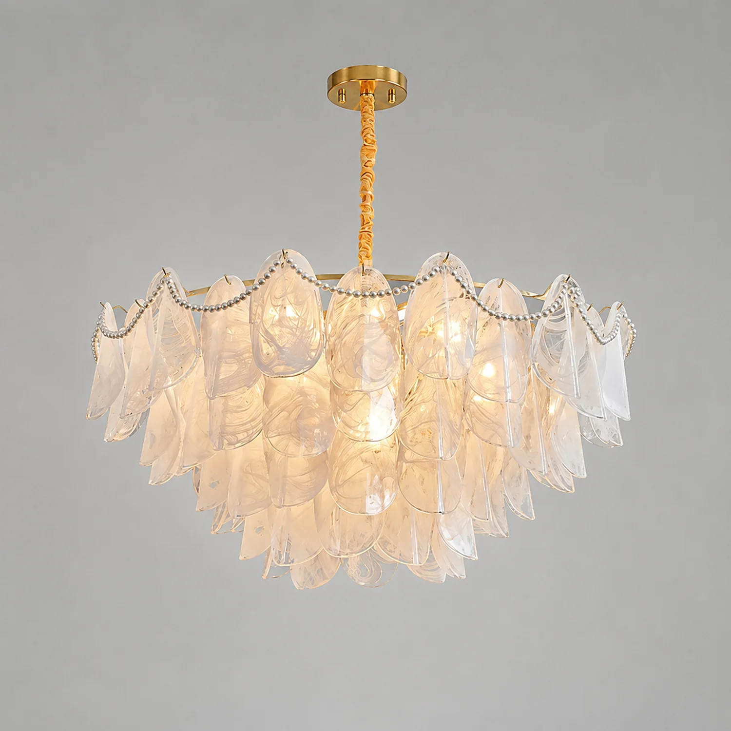 Contemporary Cloud-Inspired Frosted Glass Living Room Chandelier - Lumpaz