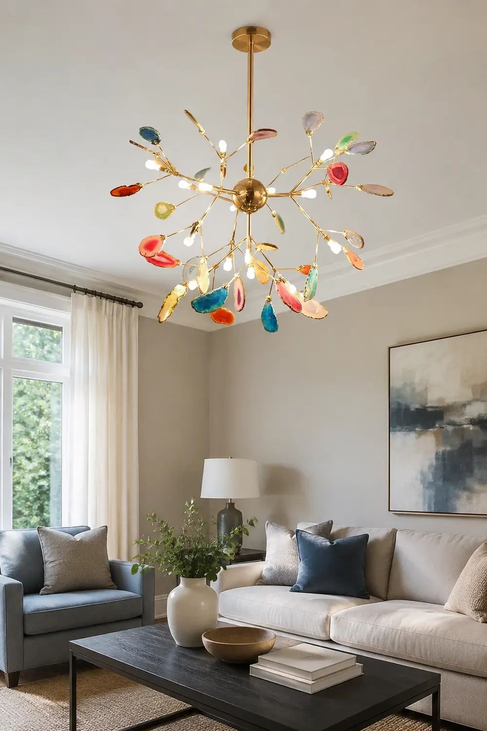 Nordic Creative Light Luxury Agate Stone Chandelier - Lumpaz