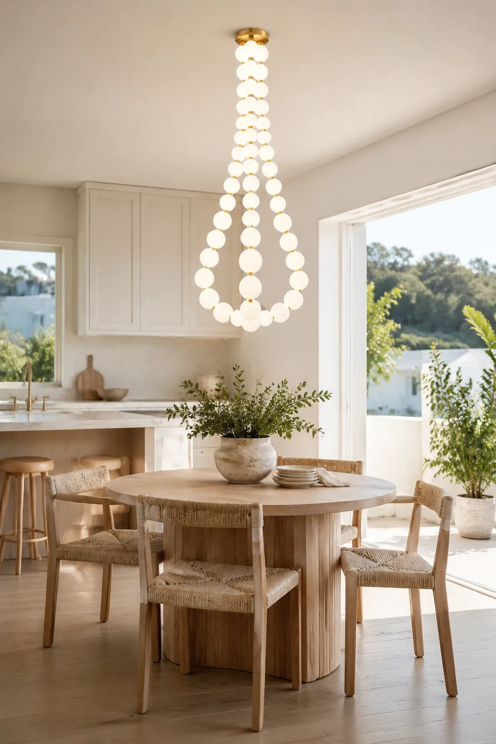 Art Deco White Bubble LED Chandelier For Staircase - Lumpaz