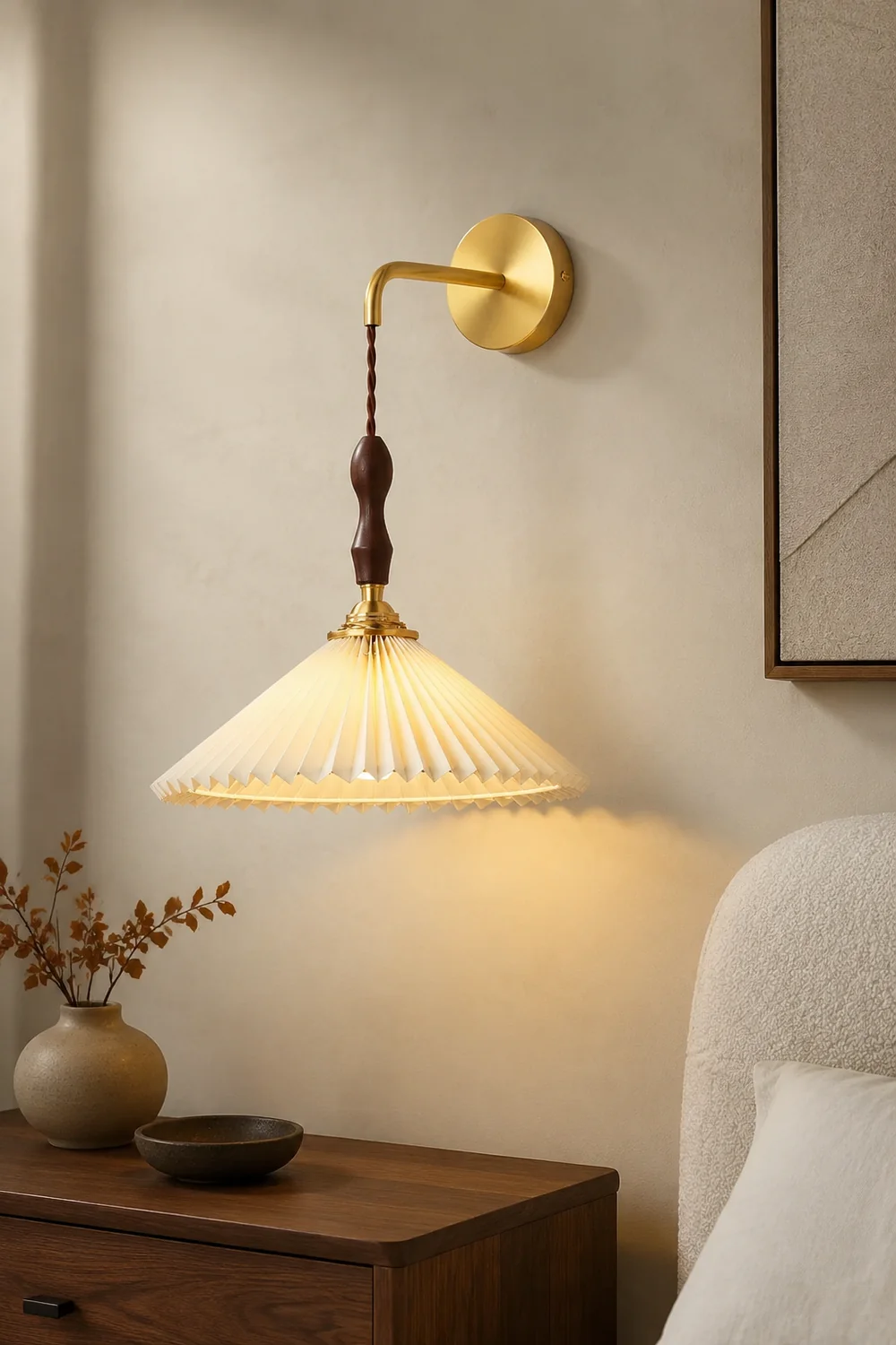 Pleated Wooden Wall Lamp - Lumpaz