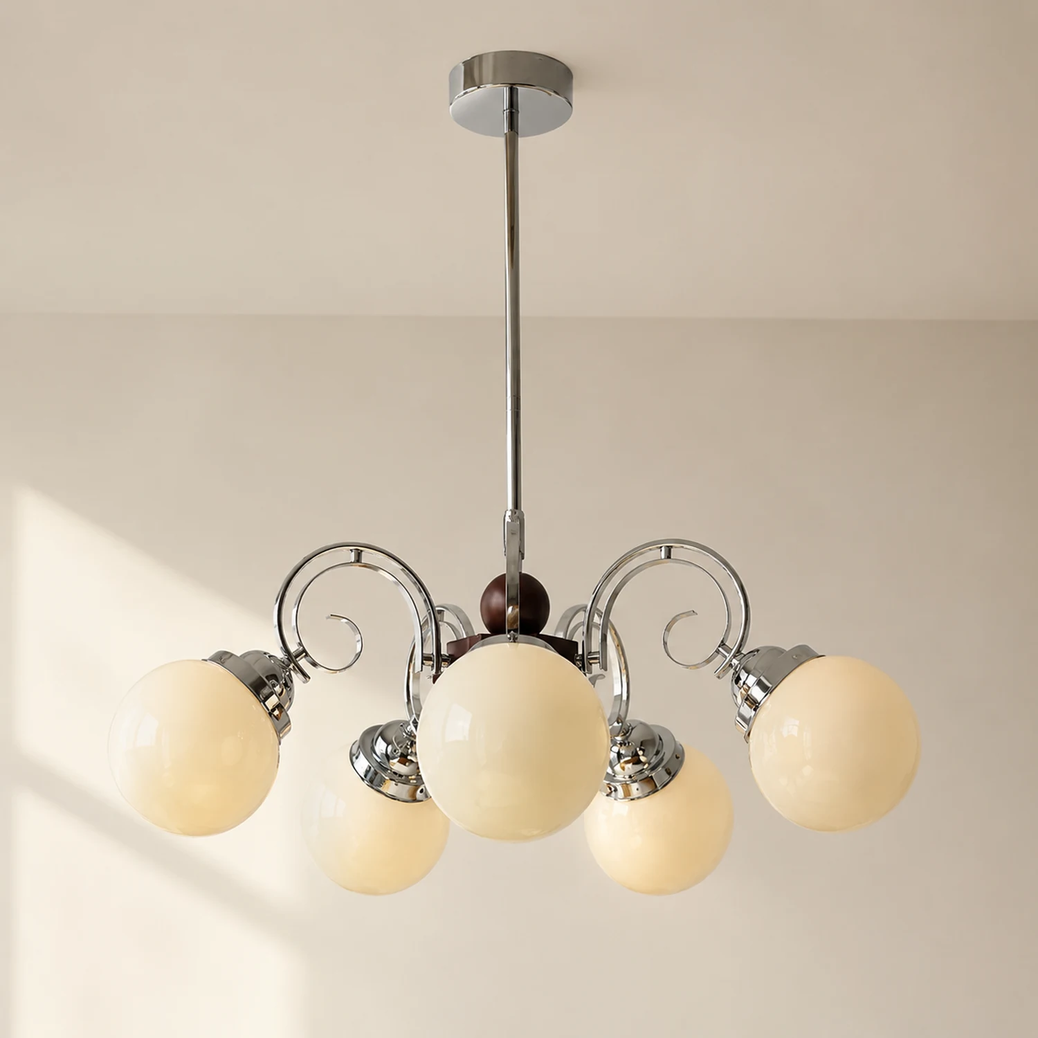 Vintage Kotter Cream Glass Chandelier - Lumpaz