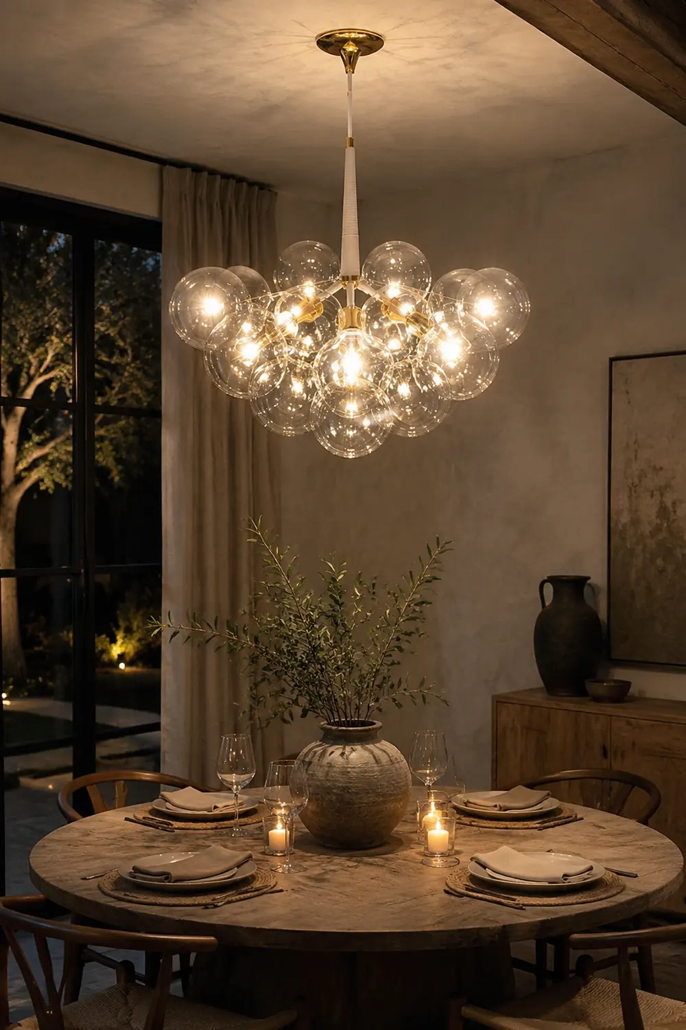 Large Glass Bubble Chandelier for Living Room - Lumpaz