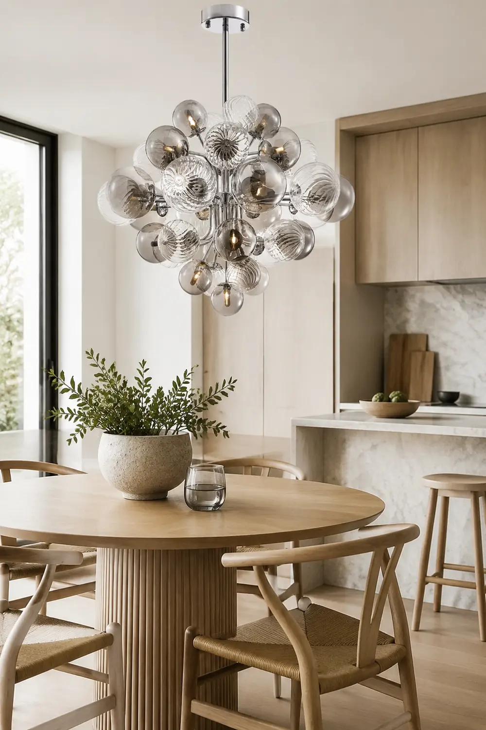 Contemporary Designer Cluster Bubble Glass Chandelier - Lumpaz