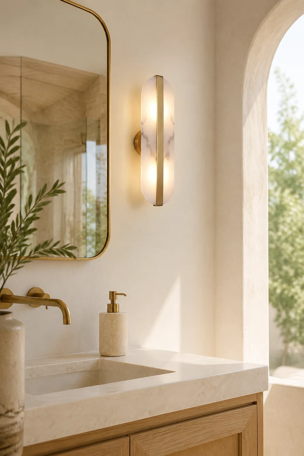 Stone Wall Alabaster LED Sconce - Lumpaz