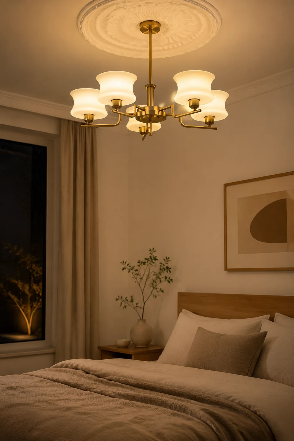 Nordic Belue Brass Glass Chandelier For Dining Room - Lumpaz