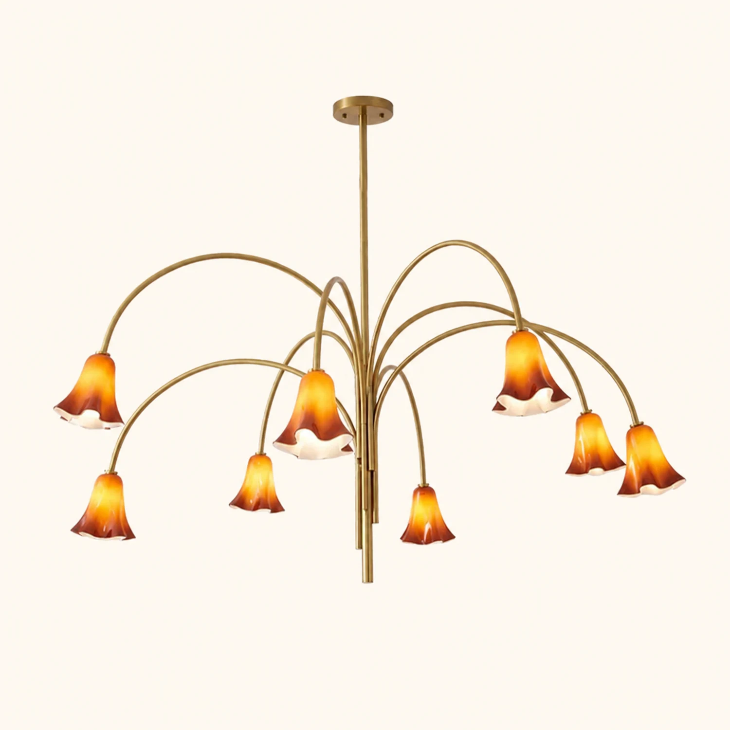 French Vintage Glass Flower Bedroom Chandelier Bauhaus Chandeliers - Lumpaz