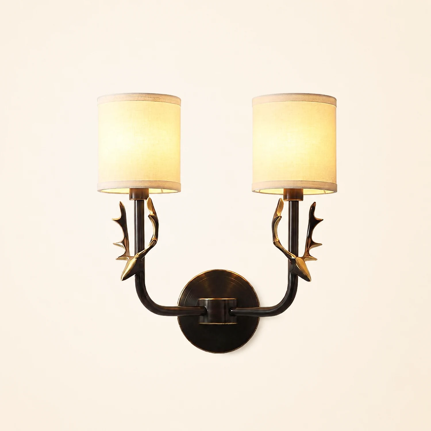 Brass Deer Head Wall Light - Lumpaz