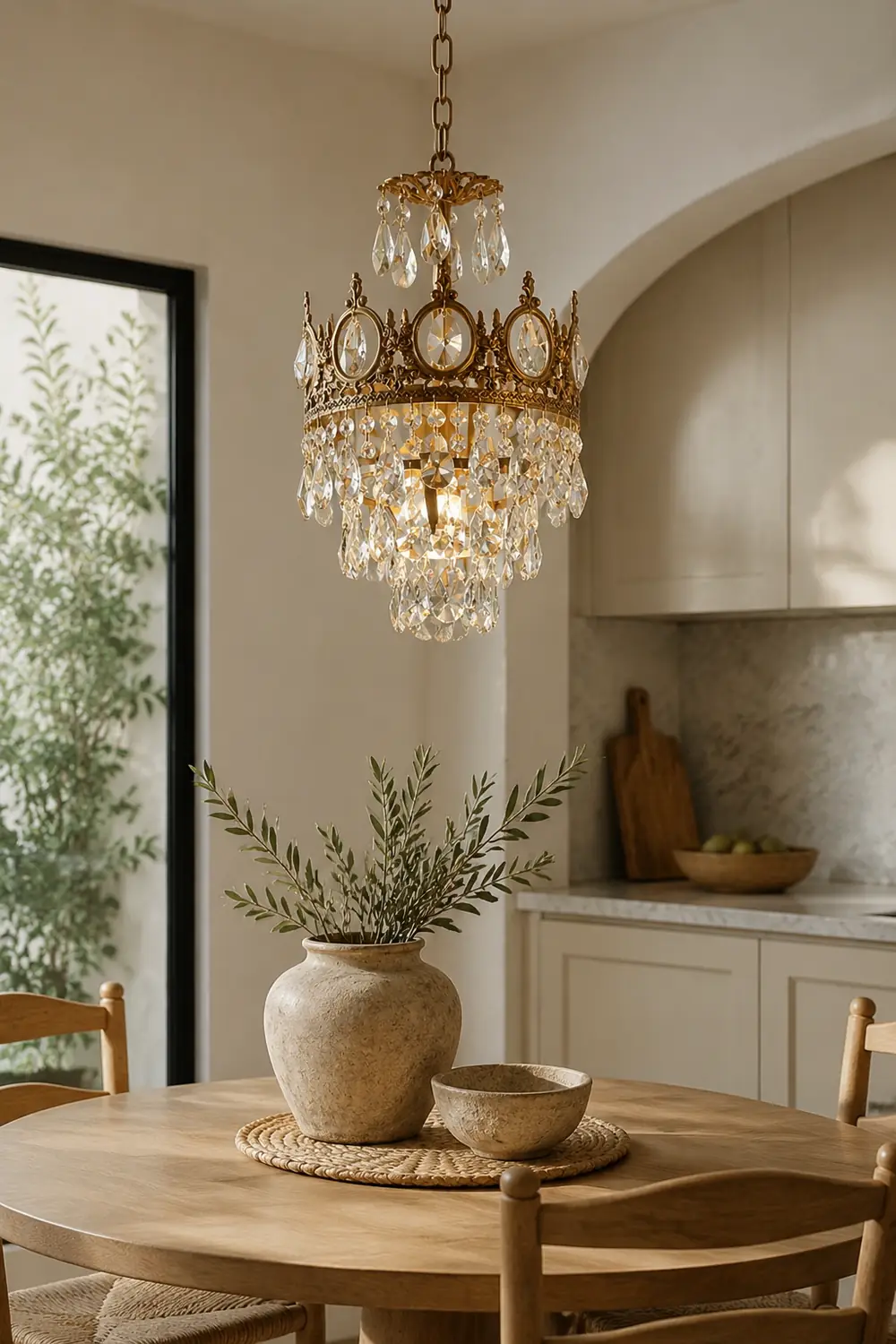 Retro French Gold Crystal Chandelier - Lumpaz