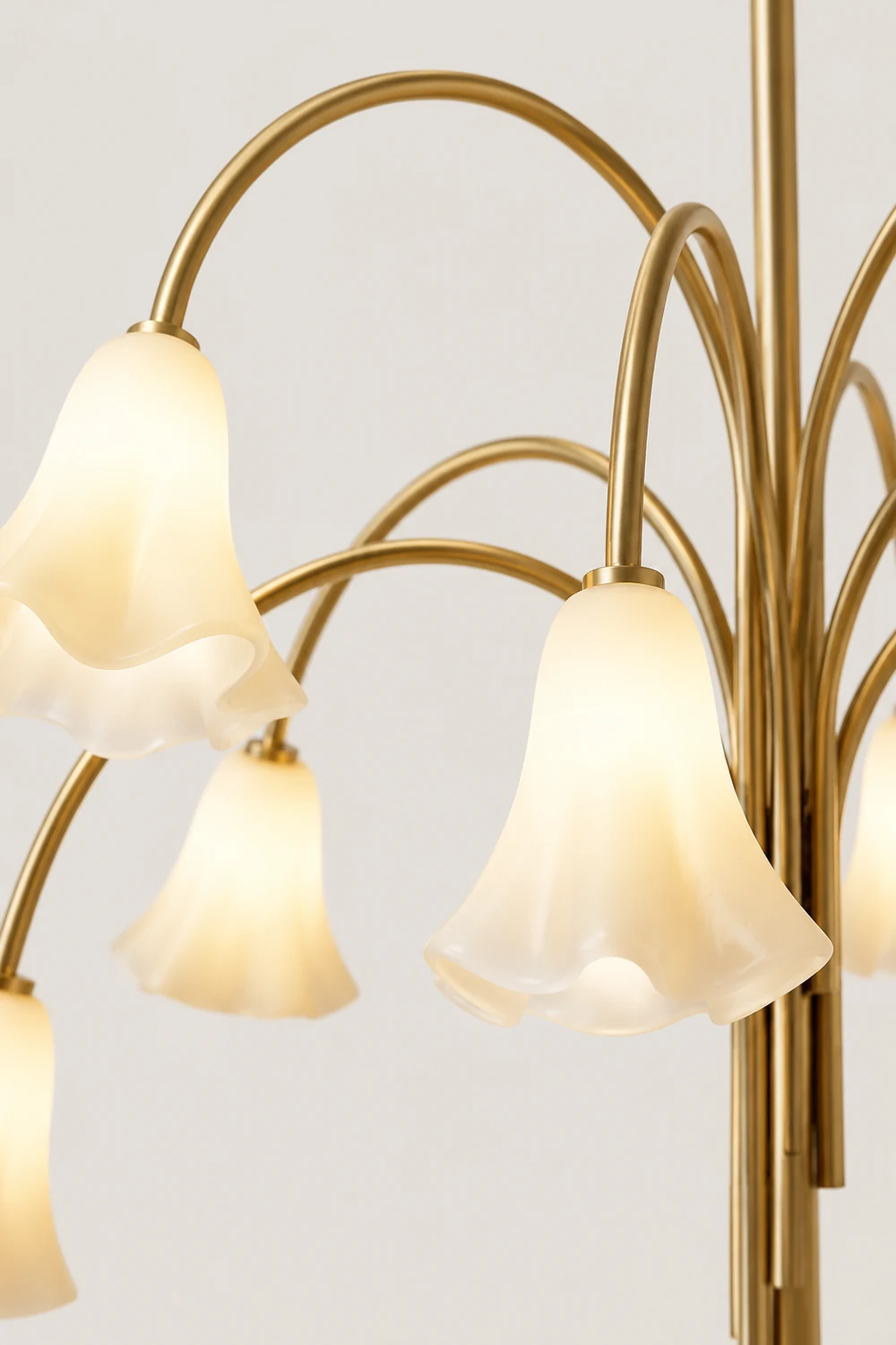 French Vintage Glass Flower Bedroom Chandelier Bauhaus Chandeliers - Lumpaz