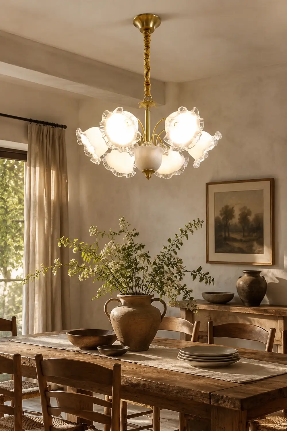 Large Flower Shape Copper Ceiling Chandelier - Lumpaz
