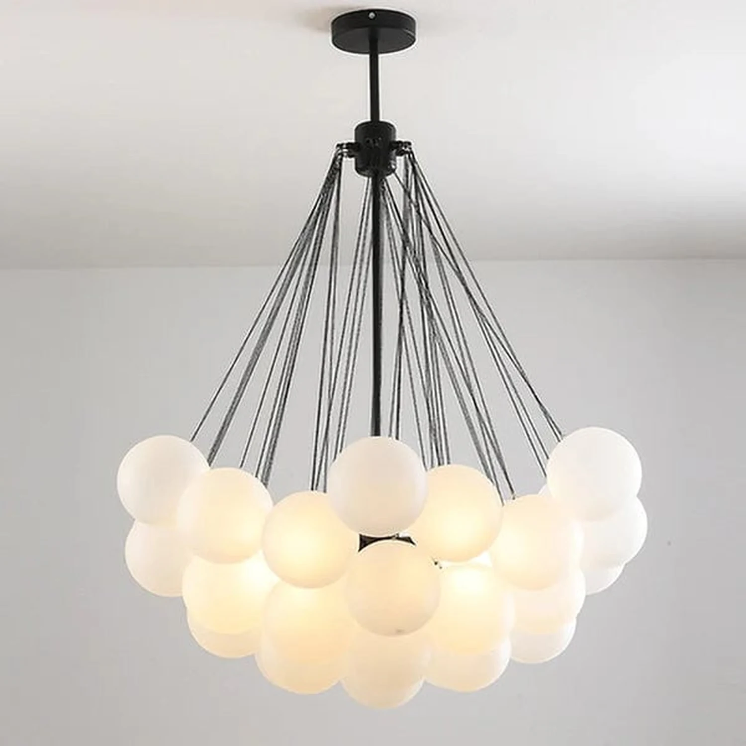 Bubble Chandelier Nordic Frosted Glass Ball Chandelier for Dining Room - Lumpaz