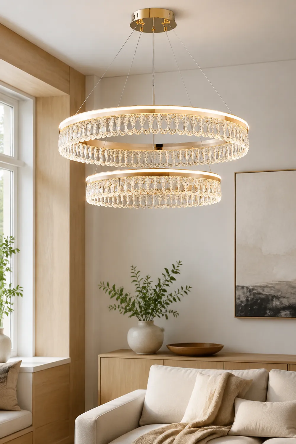 Luxury Large Crystal Ring Chandelier - Lumpaz