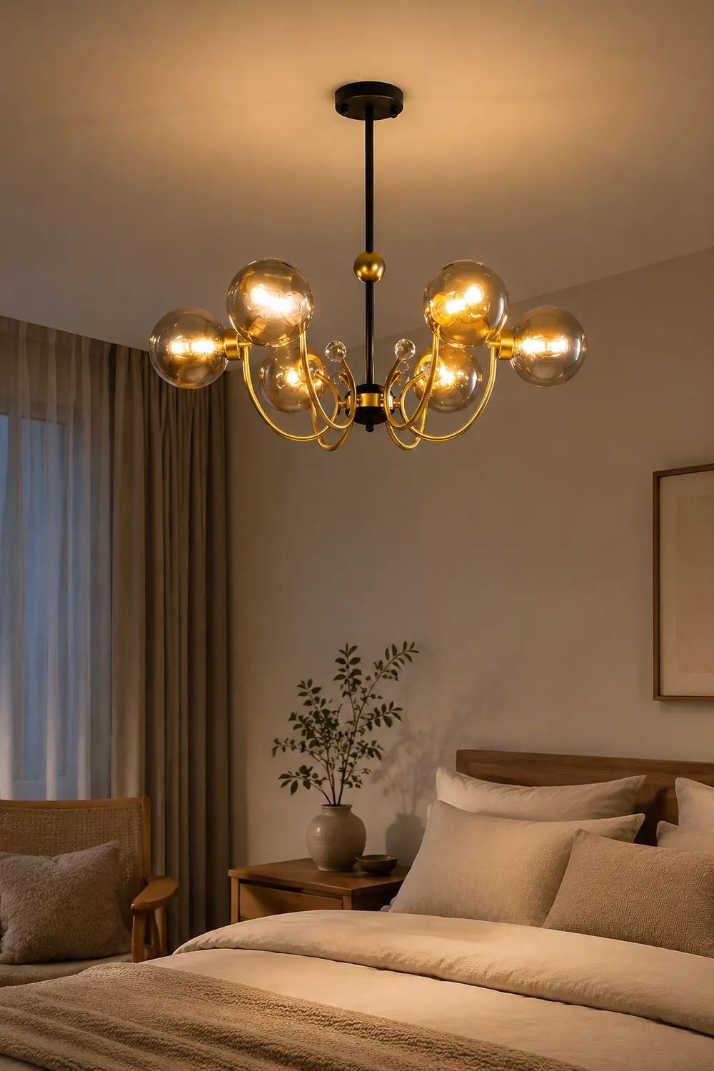 Black Adjustable Sputnik Chandeliers - Lumpaz
