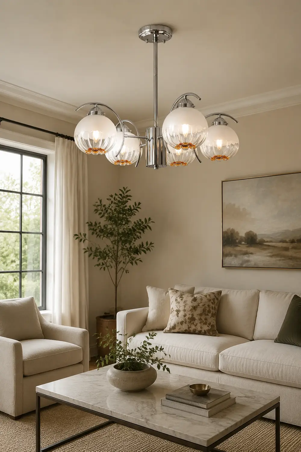 Modern Classic Flower Shape Glass Chandelier - Lumpaz