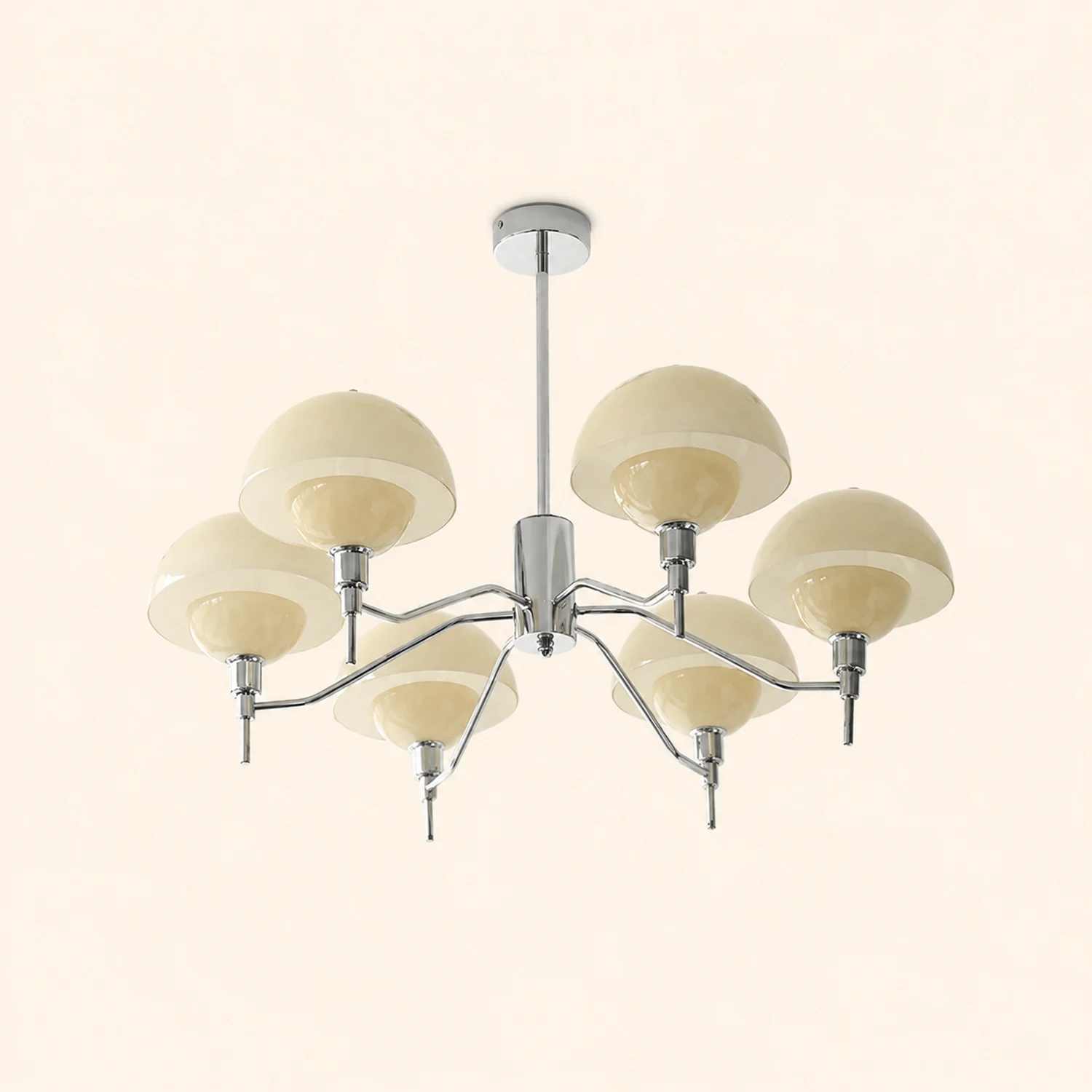 French White Cream Mushroom Chandelier - Lumpaz
