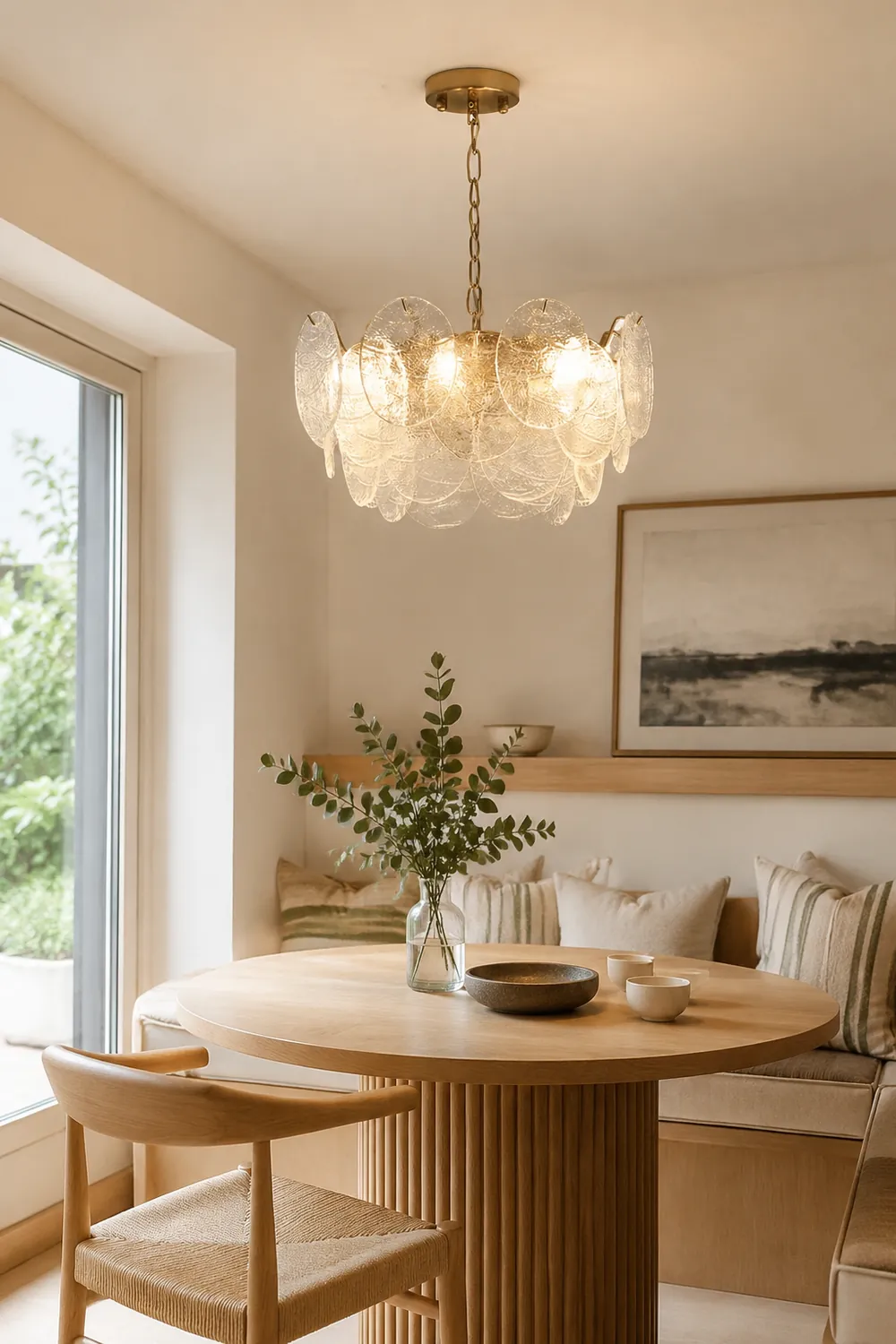 Glass Disc Pendant Light Large Ice Glass Chandelier - Lumpaz