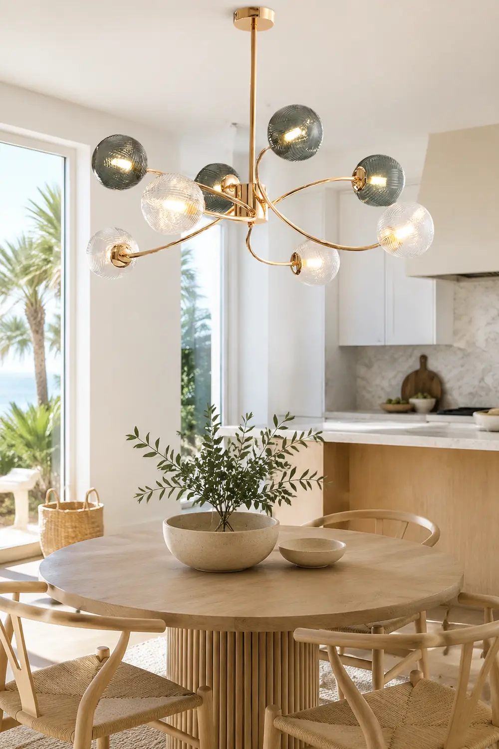 Modern Iron Glass Gold LED Pendant Farmhouse Ceiling Light - Lumpaz