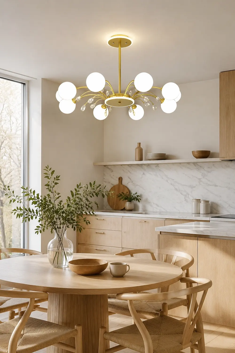 Luxurious Gold Glass Raindrop Chandeliers - Lumpaz