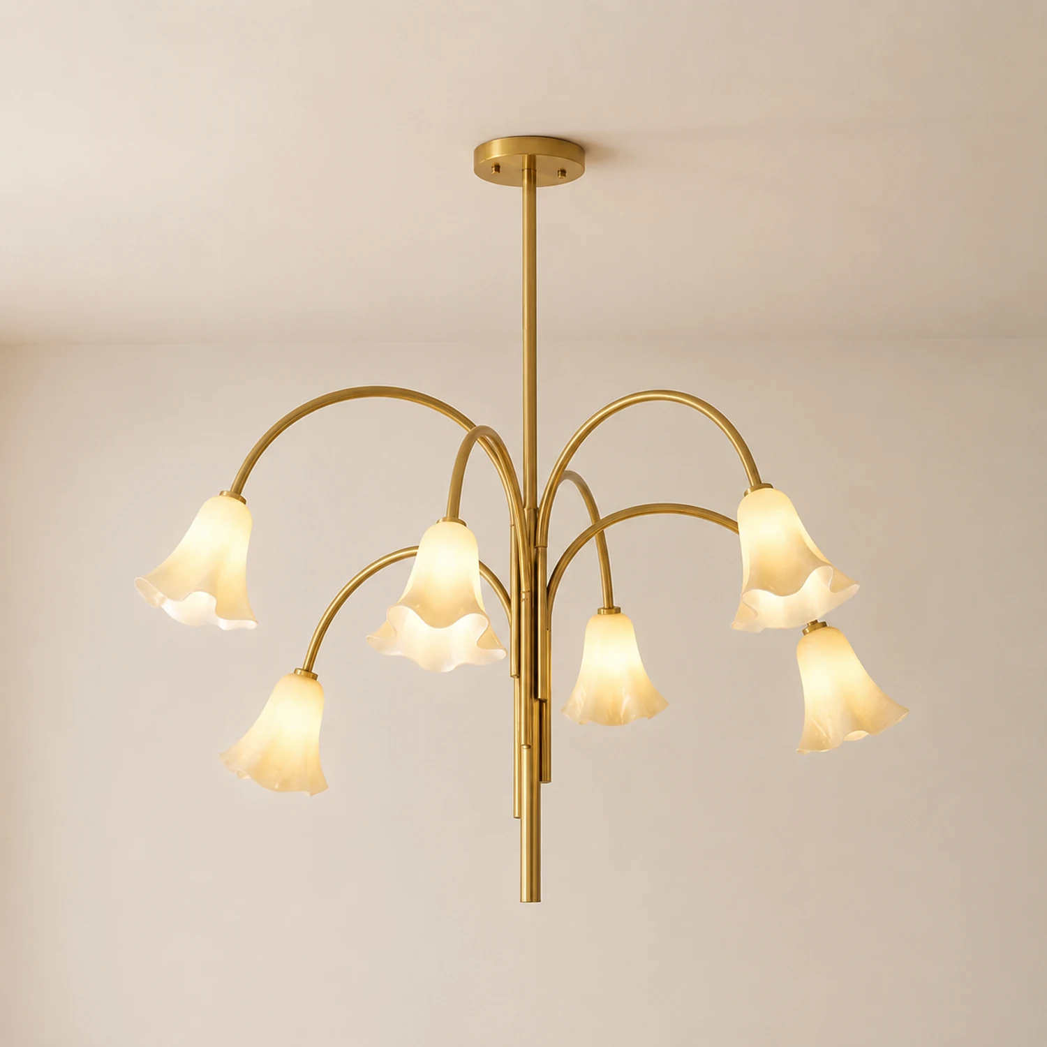 French Vintage Glass Flower Bedroom Chandelier Bauhaus Chandeliers - Lumpaz