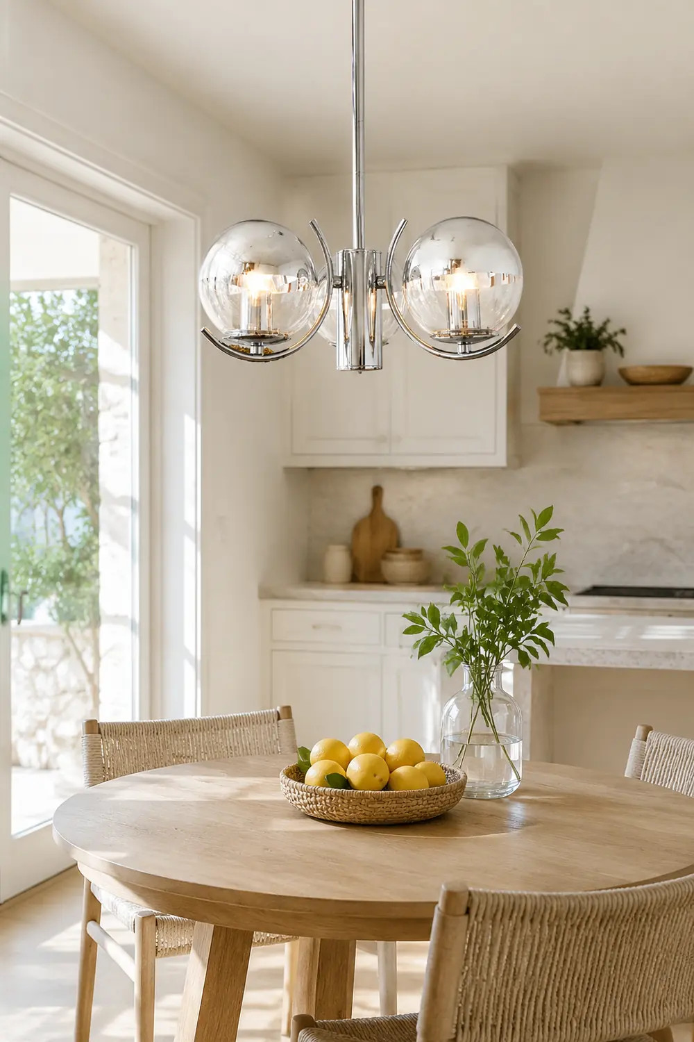 Modern Silver Glass Space Ball Chandelier - Lumpaz