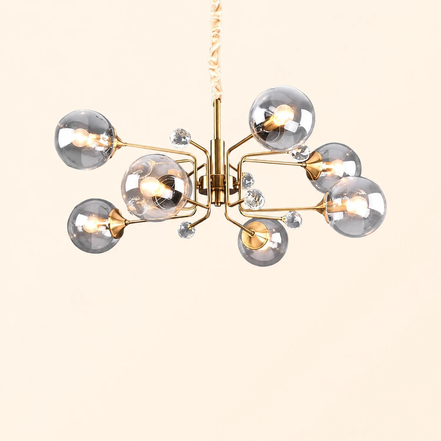 Gold Glass Modern LED chandelier - Lumpaz