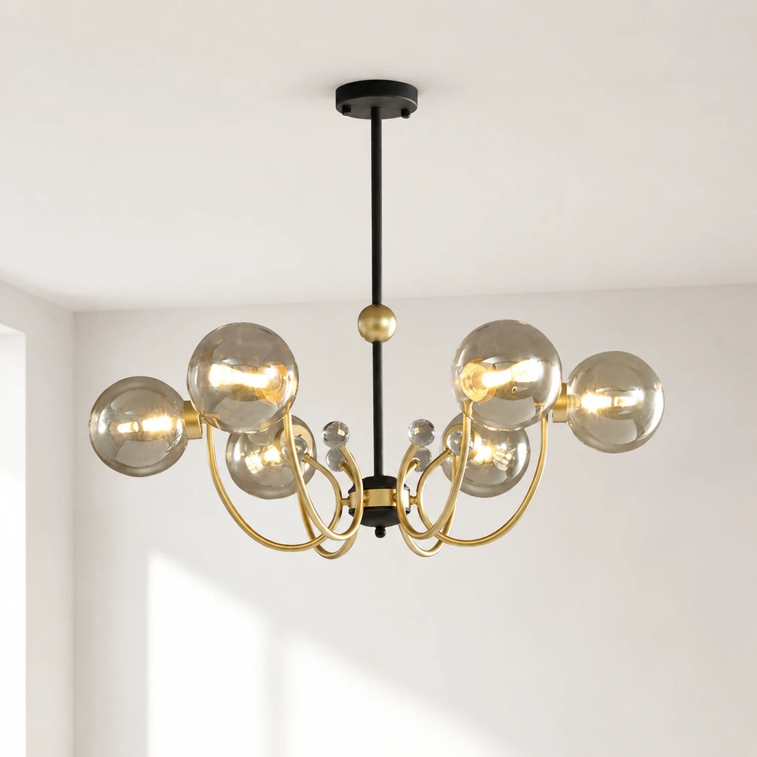 Black Adjustable Sputnik Chandeliers - Lumpaz