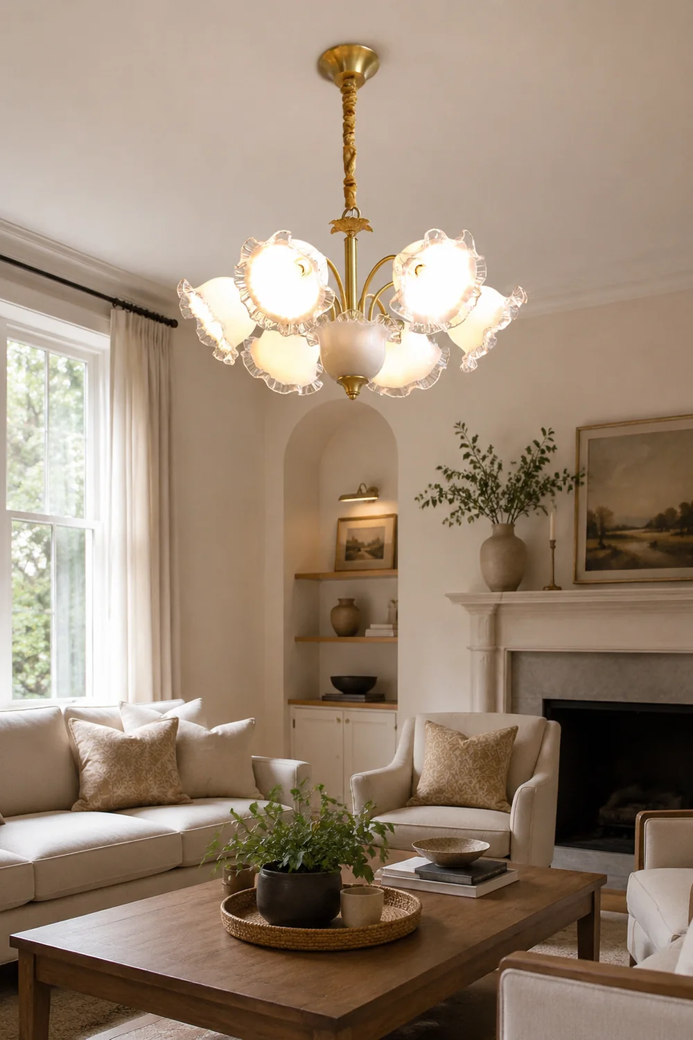 Large Flower Shape Copper Ceiling Chandelier - Lumpaz
