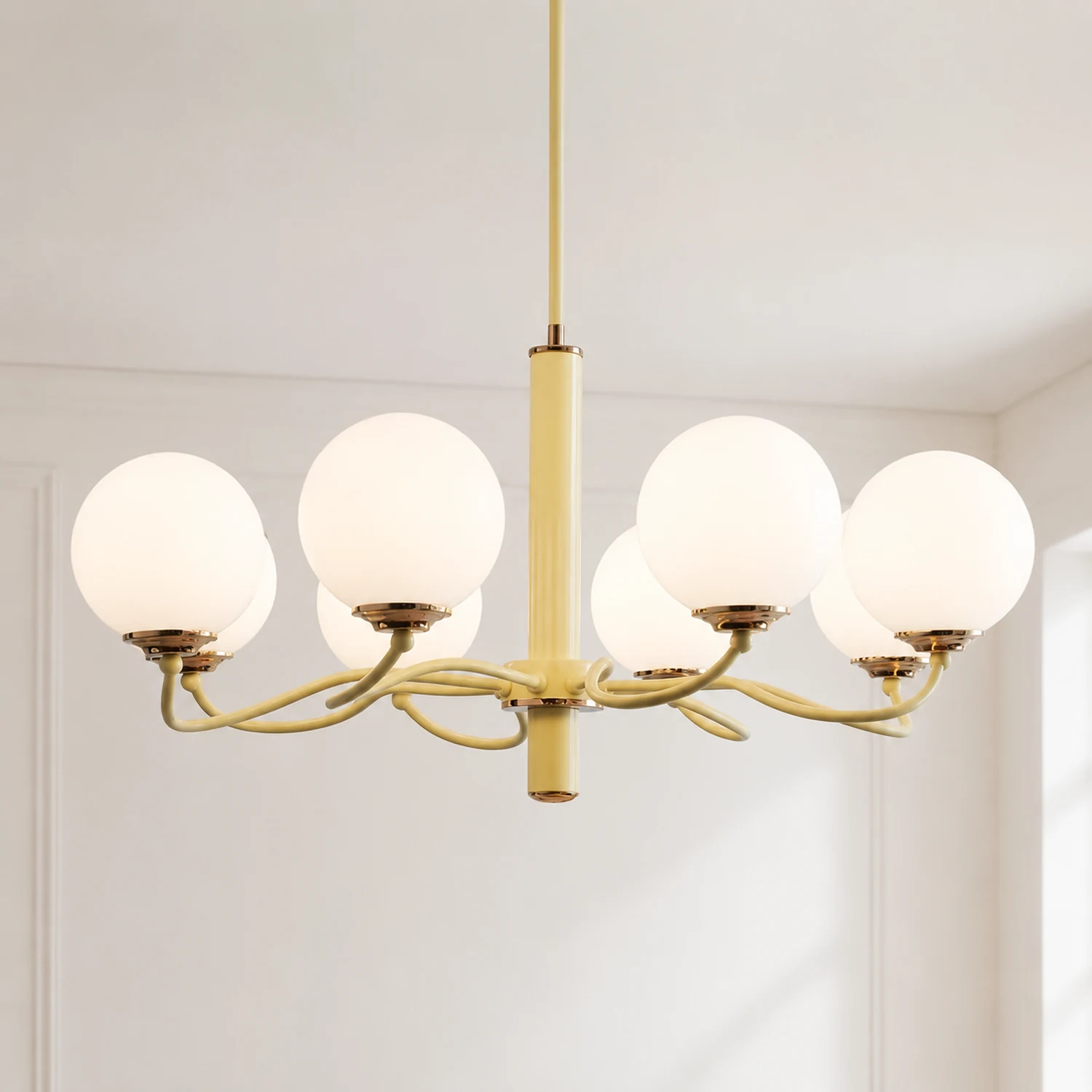 Vinatge White Bubble Globe Chandelier - Lumpaz