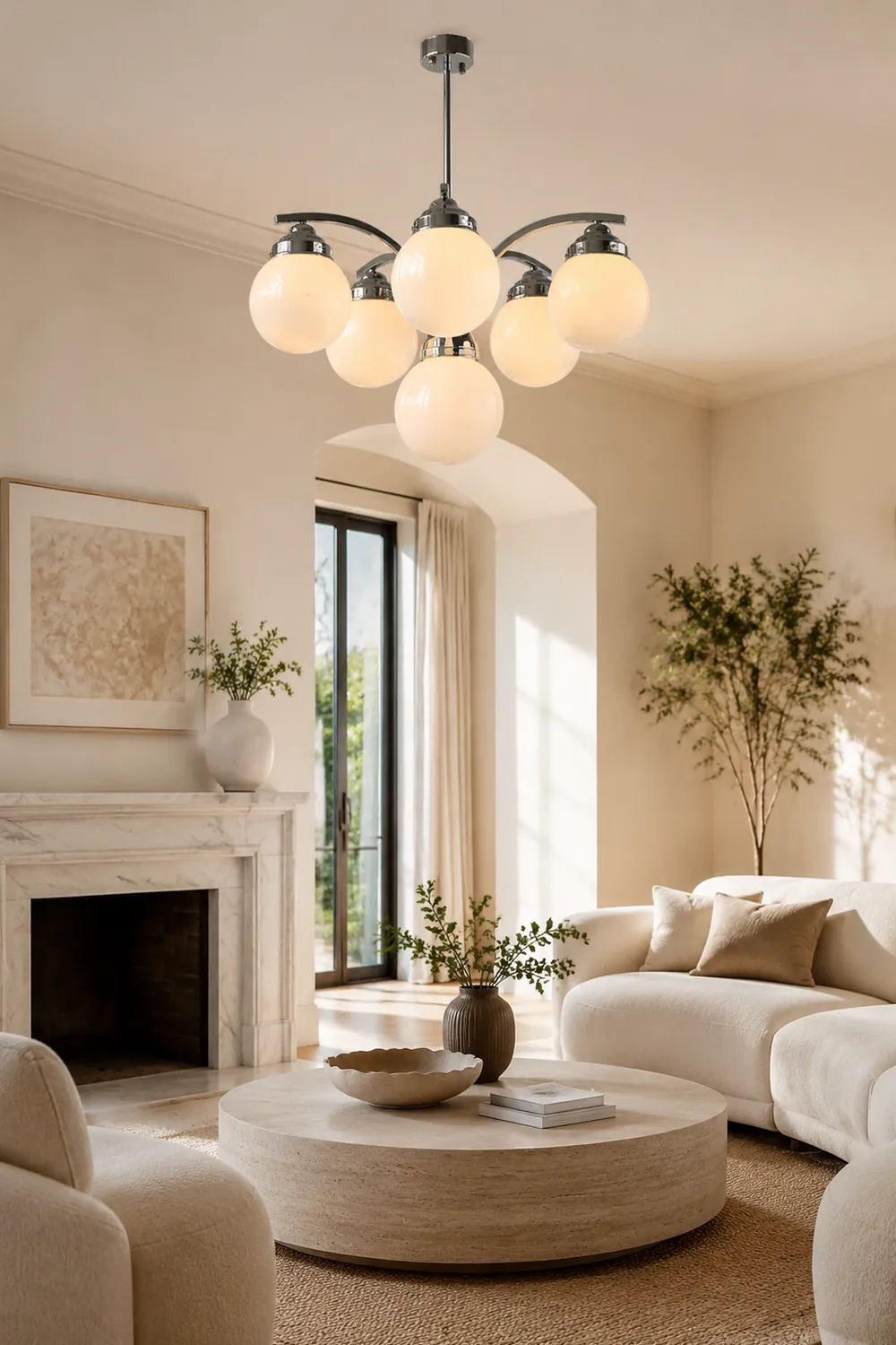 Retro Salamanca Round Glass Chandelier Lights - Lumpaz
