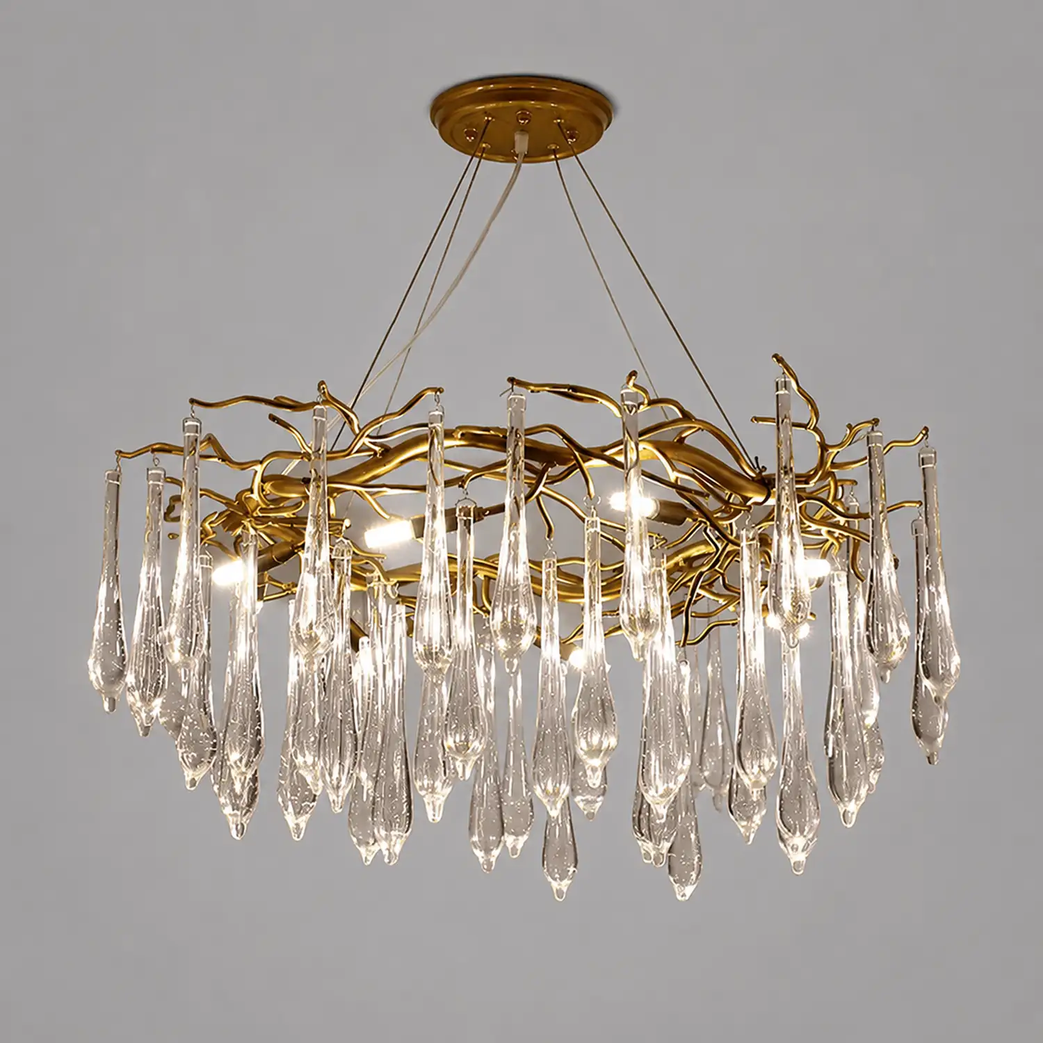 Modern Glass Teardrop Tiered Chandelier - Lumpaz