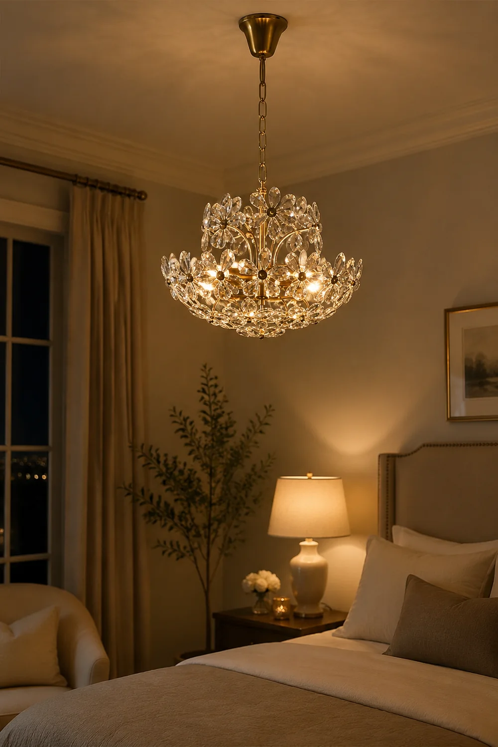 Luxury Crystal Bouquet Brass Chandeliers - Lumpaz