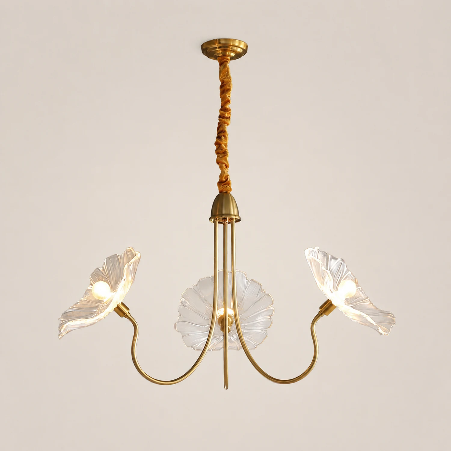 Modern Lotus Leaf Glass Living Room Chandelier - Lumpaz
