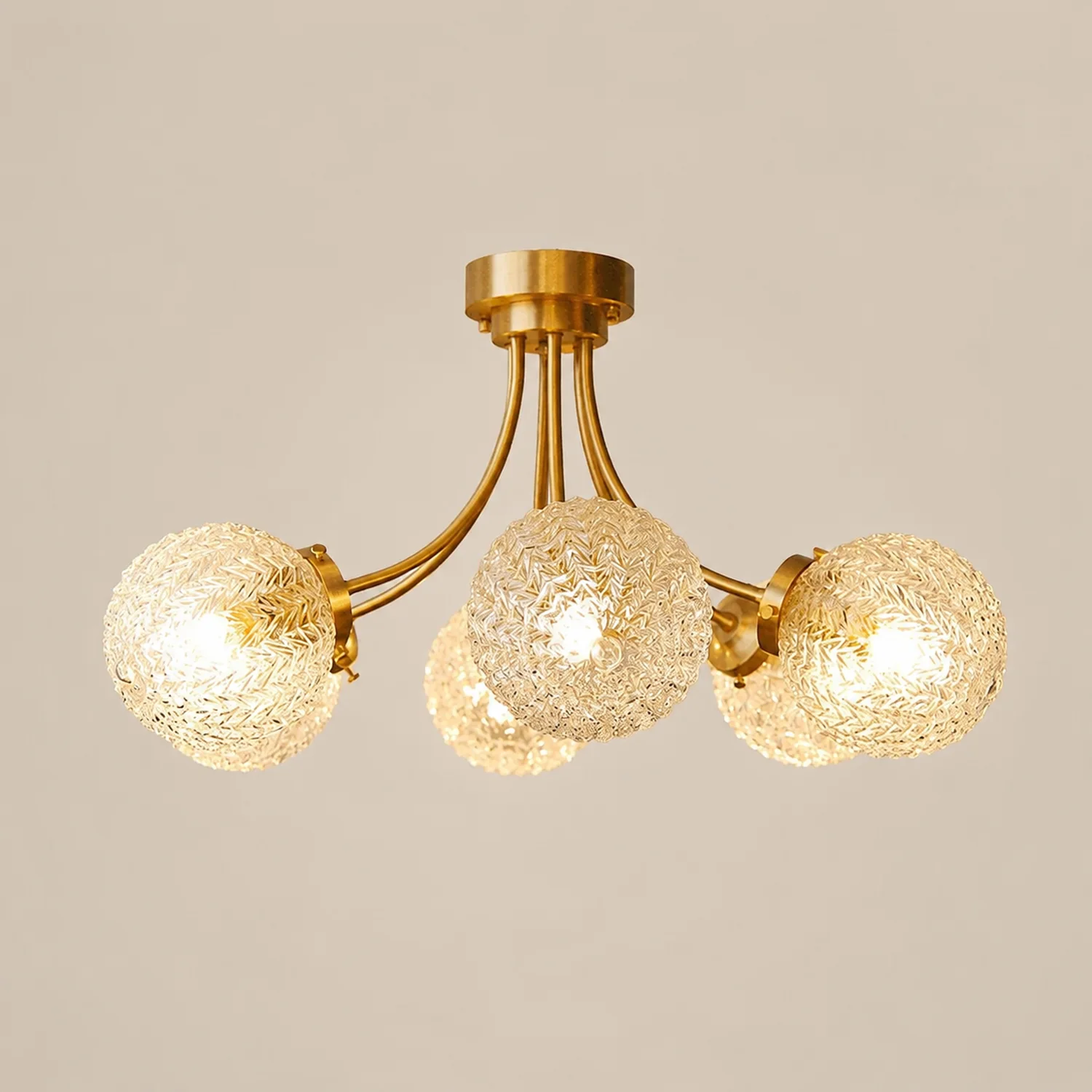 Mid Century Circle Metal Chandelier For Living Room - Lumpaz
