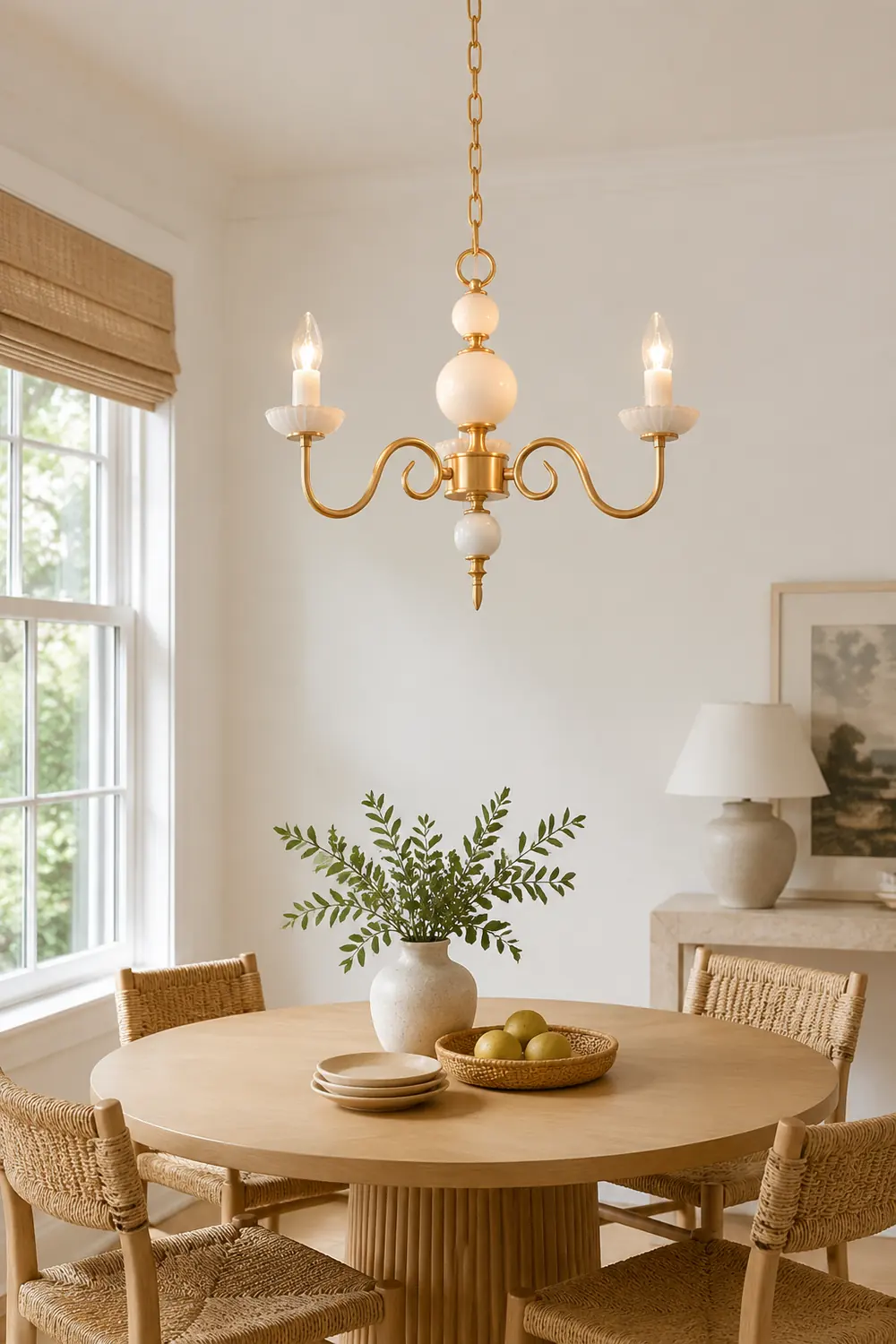 Vintage Metal Chandelier Lamp Cream Glass Chandelier - Lumpaz