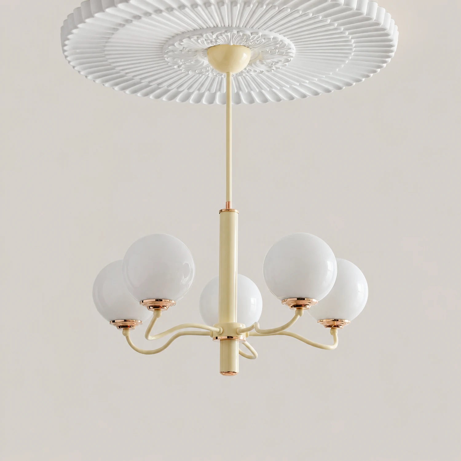 Vinatge White Bubble Globe Chandelier - Lumpaz
