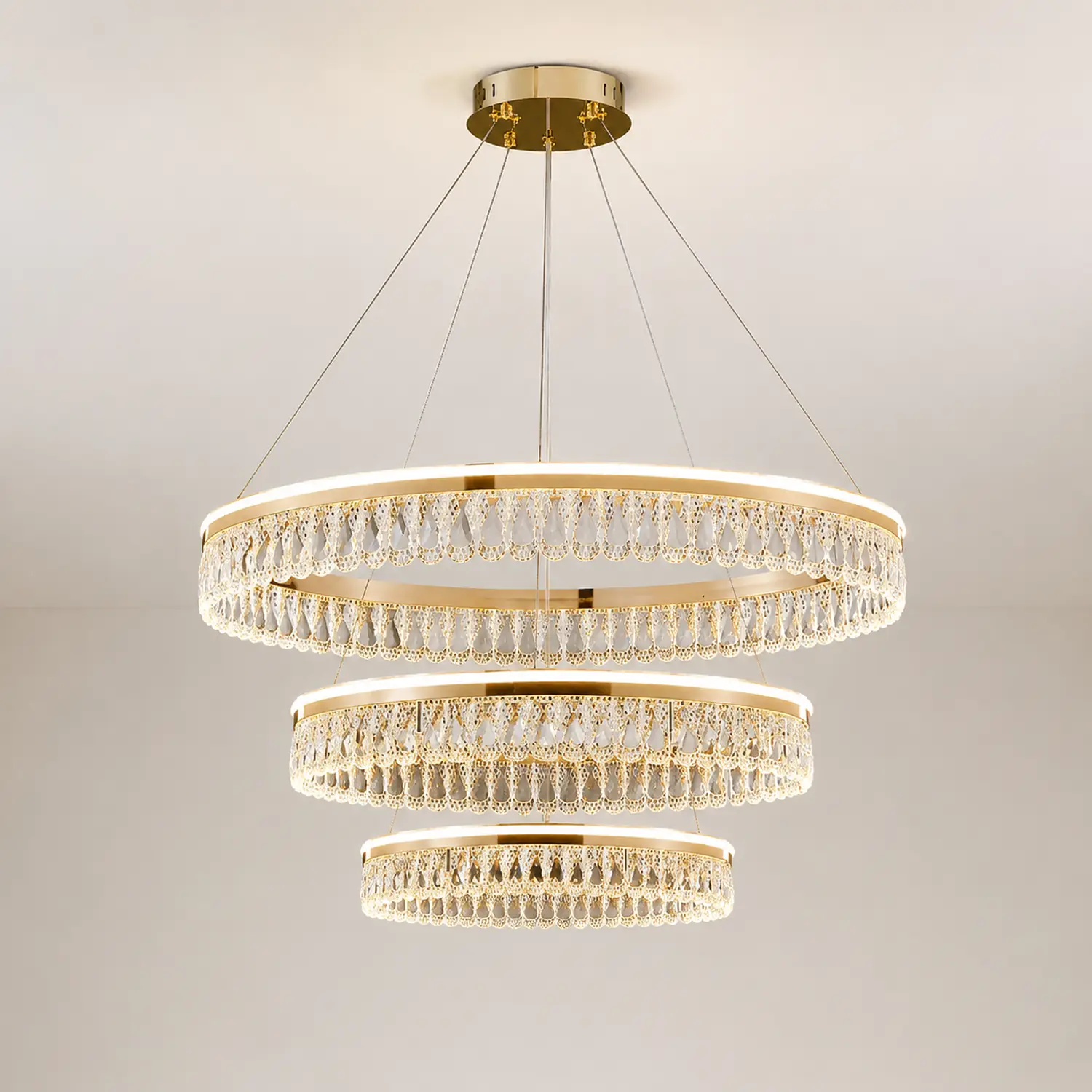 Luxury Large Crystal Ring Chandelier - Lumpaz