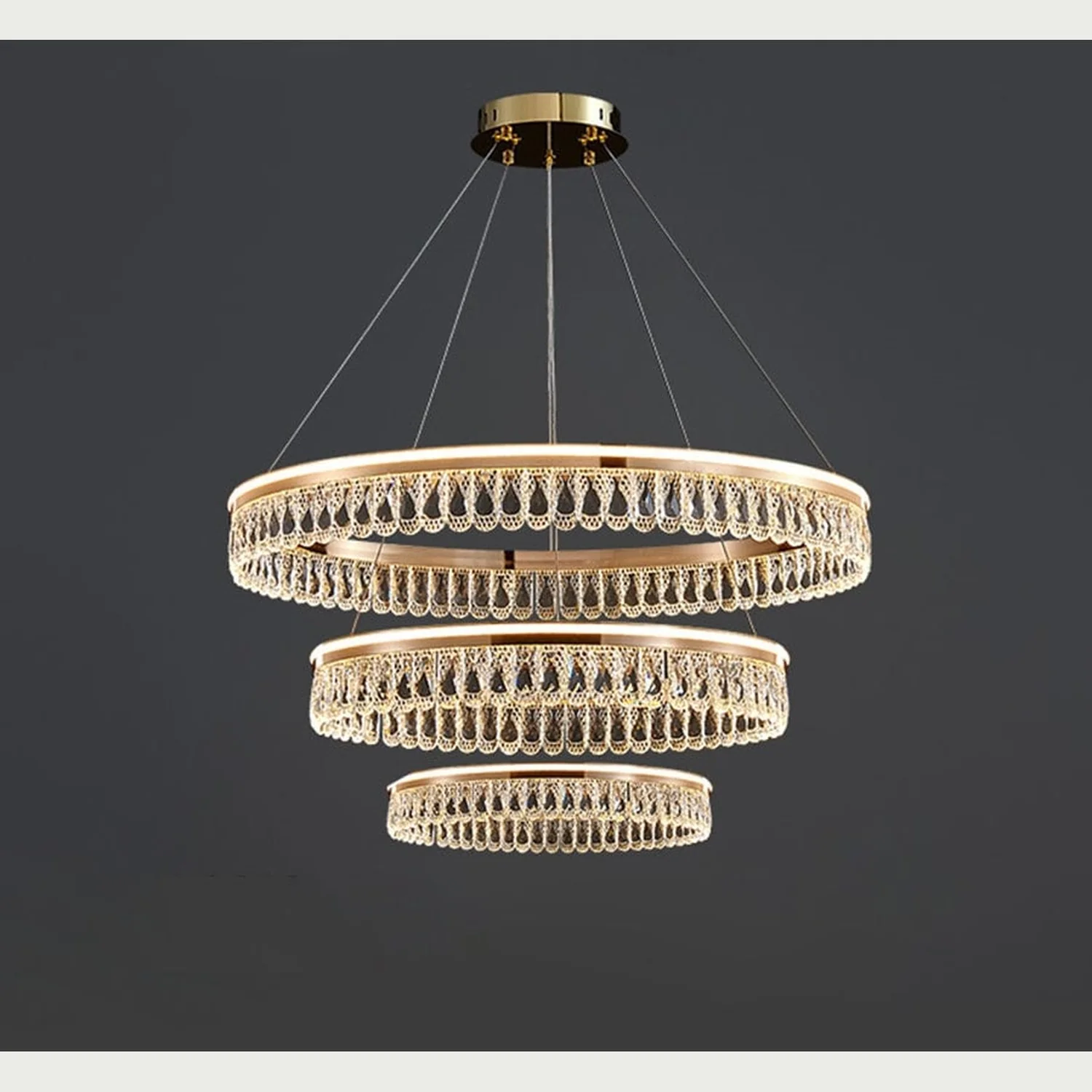 Luxury Large Crystal Ring Chandelier - Lumpaz