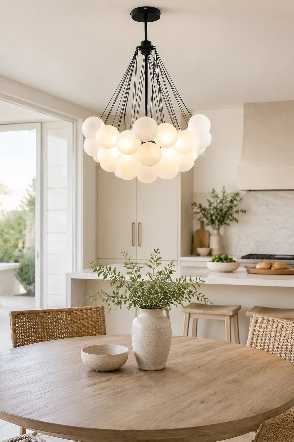 Bubble Chandelier Nordic Frosted Glass Ball Chandelier for Dining Room - Lumpaz
